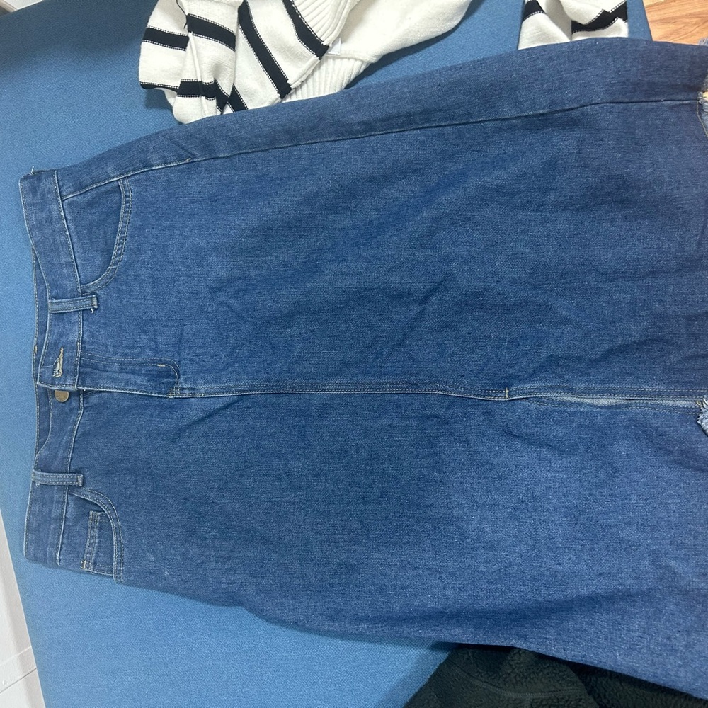 Blue maxi jean skirt
